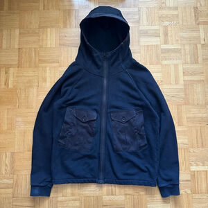 Ten C Knits Zip Hoodie Black Size Large Heavy